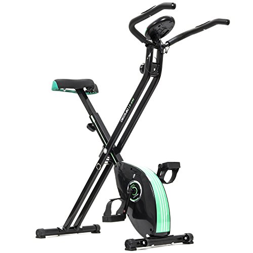 Cecotec Bicicleta Estática Plegable Magnética X-Bike. Pulsómetro, Pantalla LCD, Resistencia Variable, Pedales de Máximo Agarre, 2,5kg Volante de Inercia.