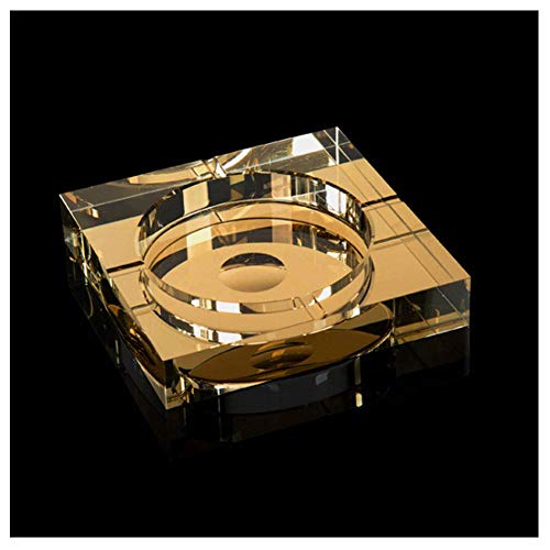 Cenicero de Vidrio, Cristal de Oro Muebles Personalizados para Muebles Adornos, Regalo Creativo WTZ012 (Size : 18cm)