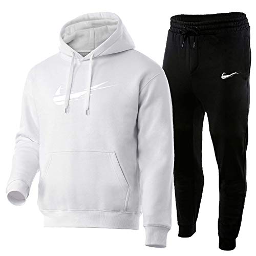 Chandal Hombre Completo, Chandal Hombre Y Pantalon Chandal Hombre Conjunto, 2 Piezas De Ropa Deportiva Hombre De Puro Algodón (s-3xl) White-M Chandal Hombre Completo, Chandal Hombre Y Pantalon Chandal Hombre Conjunto, 2 Piezas De Ropa Deportiva Hombre De Puro Algodón (s-3xl) White-M
