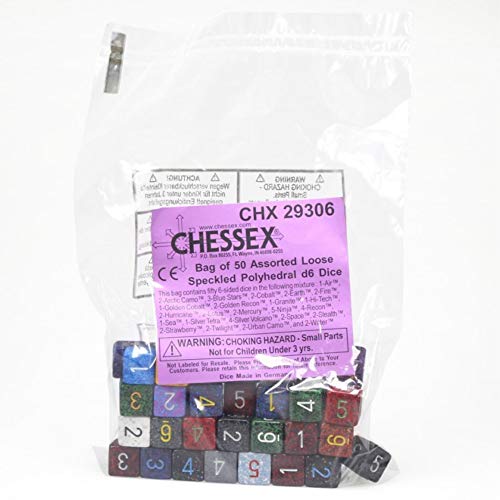 Chessex: Speckled D6 Assorted Bag of 50 [Toy]