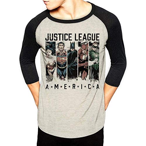CID Justice League-America Camisa Manga Larga, Negro (Black Black), Small para Hombre