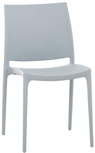 CLP Silla Apilable Maya De Exteior o Interior | Silla De Jardín Resistente A La Intemperie | Silla De Terraza Hecha De Polipropileno I Color: Gris Claro