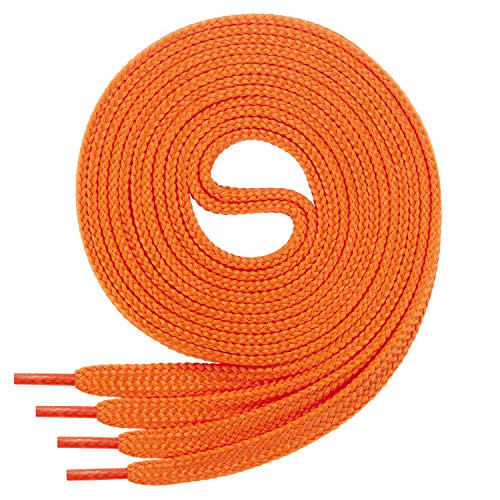 Cordón plano Di Ficchiano para zapatillas y calzado deportivo, muy resistente, aprox. 7,0 mm de ancho, 45 colores, 60 cm - 220 cm de largo, poliéster, color Naranja, talla 130