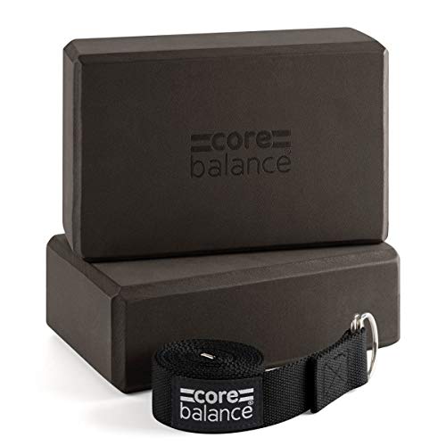CORE BALANCE Set Bloque Espuma Yoga con Correa - Ladrillo Soporte De Yoga Pilates. Alta Densidad, Resistente, Firme, Ligero - Correa Algodón con Hebilla D Gratis, 5 Colores CORE BALANCE Set Bloque Espuma Yoga con Correa - Ladrillo Soporte De Yoga Pilates. Alta Densidad, Resistente, Firme, Ligero - Correa Algodón con Hebilla D Gratis, 5 Colores