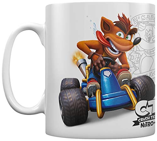 Crash Bandicoot MG25574 - Taza de cerámica (315 ml), diseño de Crash Team Racing