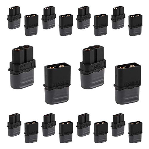 Crazepony-UK 10 Pairs Upgraded XT60H Sheath Male Female XT60 Connector Power Battery Plugs for RC Lipo Battery Helicopter Quadcopter