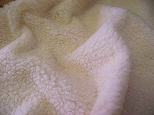 CRS Fur Fabrics Tela de Forro Polar de Piel de Oveja Sherpa, Fibra sintética, Crema, 1Mtr - 150cm x 100cm