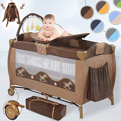 Cuna de Viaje Plegable - para Bebés de 0 a 3 años, Altura Regulable, con Cambiador, Bolsa Transporte, Ruedas, Arco de Juego, 126x66x82cm, Color a Elegir - Cuna Portátil para Bebé Cuna de Viaje Plegable - para Bebés de 0 a 3 años, Altura Regulable, con Cambiador, Bolsa Transporte, Ruedas, Arco de Juego, 126x66x82cm, Color a Elegir - Cuna Portátil para Bebé