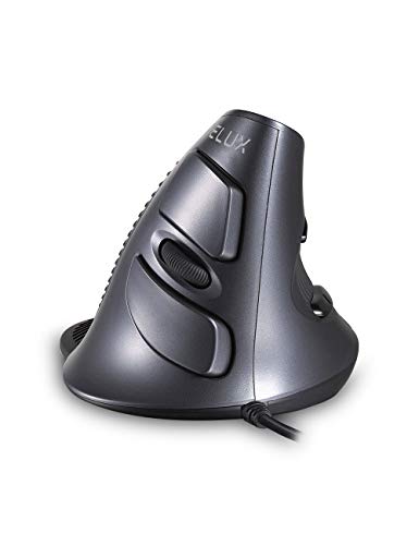 DeLux Ratón vertical ergonómico con cable, 3 DPI ajustables (600-1000-1600 DPI), 6 botones, reposamuñecas extraíble, ratón óptico para ordenador portátil (cableado) DeLux Ratón vertical ergonómico con cable, 3 DPI ajustables (600-1000-1600 DPI), 6 botones, reposamuñecas extraíble, ratón óptico para ordenador portátil (cableado)