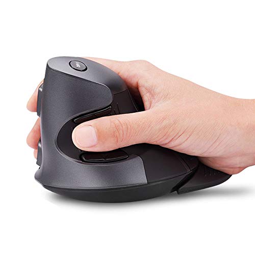 DeLux Ratón vertical inalámbrico, ergonómico, batería integrada, 2,4 G inalámbrico y BT 4.0 Dual Mode, reposamuñecas desmontable, ratón PC recargable (618G DB) DeLux Ratón vertical inalámbrico, ergonómico, batería integrada, 2,4 G inalámbrico y BT 4.0 Dual Mode, reposamuñecas desmontable, ratón PC recargable (618G DB)