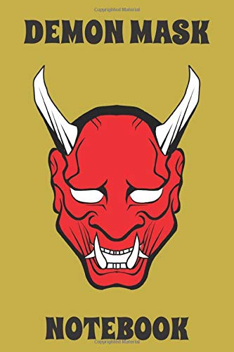 Demon Mask - Notebook - Horns - Yellow - Black - Red - College Ruled (Evil) Demon Mask - Notebook - Horns - Yellow - Black - Red - College Ruled (Evil)