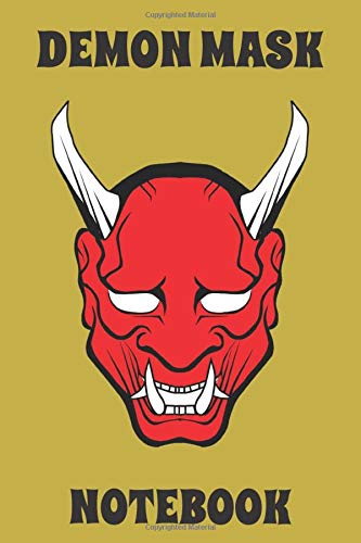 Demon Mask - Notebook - Horns - Yellow - Black - Red - College Ruled (Evil)