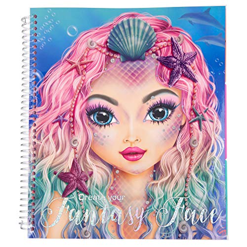 Depesche 10440 – Libro de Colorear TopModel Create Your Fantasy Face, Aprox. 24 x 21,8 x 1,8 cm, Multicolor
