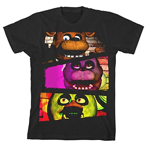 Desconocido Five Nights at Freddy'S Characters Boy's Black T-Shirt: X-Large