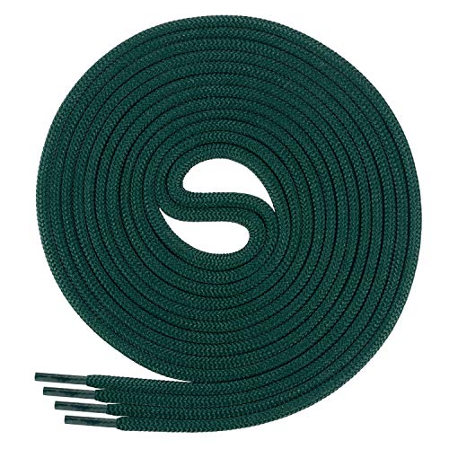 Di Ficchiano 3 pares de cordones redondos para zapatos de negocios y de piel, cordones resistentes, diámetro de 3 mm, color verde oscuro, longitud de 90 cm