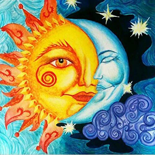 Diamond Painting Accessories Sun and Moon 5D Diamond Art Full Drill DIY Art Cross Stitch Set Embroidery Mosaic For Home Decor With Tools Accessories Family Ornaments 30 x30cm