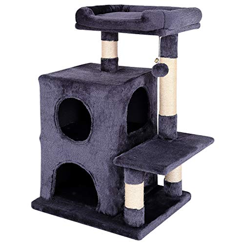 dibea Árbol para gatos Árbol escalador Árbol rascador para gatos Altura 80 cm Gris oscuro