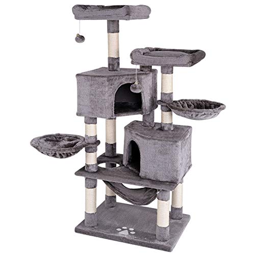 Dibea Árbol rascador para Gatos, Altura 145 cm, Color Gris Oscuro Dibea Árbol rascador para Gatos, Altura 145 cm, Color Gris Oscuro