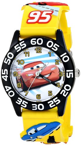 Disney Reloj Infantil W001505 Time Teacher Disney Cars con Correa de plástico 3D Amarilla