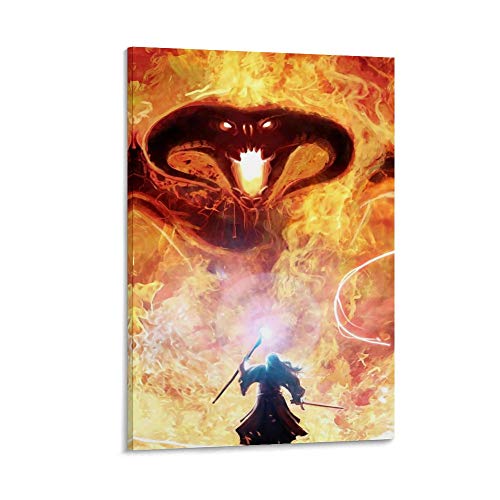 DRAGON VINES Póster de The Lord of the Rings Hobbit Gandalf Balrog of Moria (20 x 30 cm)