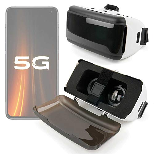 DURAGADGET Gafas de Realidad Virtual VR Ajustables en Color Negro Compatible con Smartphones Huawei P40 Lite, Vivo IQOO 3 + Gamuza limpiadora.