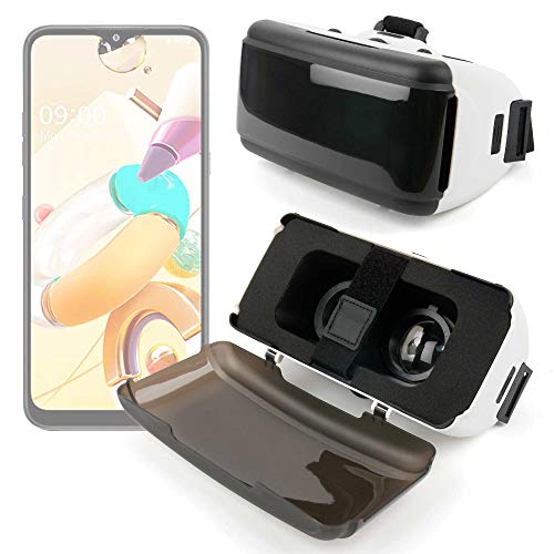 DURAGADGET Gafas de Realidad Virtual VR Ajustables en Color Negro Compatible con Smartphones LG K41S, LG K51S, LG K61 + Gamuza limpiadora.