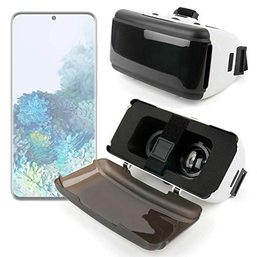 DURAGADGET Gafas de Realidad Virtual VR Ajustables en Color Negro Compatible con Smartphones Samsung Galaxy S20 5G, Samsung Galaxy S20 Ultra 5G, Samsung Galaxy S20+ 5G + Gamuza limpiadora.