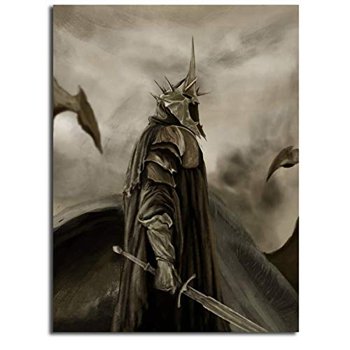 El Rey Brujo de Angmar, El Señor de los Anillos, Arte, Lienzo, Cartel, Pintura, Imagen de Pared, Impresión, Decoración Moderna para el Dormitorio, Obra de Arte-50x80cm Sin Marco