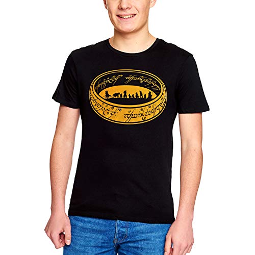 Elbenwald Camiseta de Lord of The Rings para Hombre Compañeros del Anillo Algodón Negro - XL