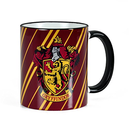 Elbenwald Harry Potter - Taza de la casa Gryffindor de Hogwarts - Escudo del león - con la Licencia Oficial - para apasionados del Colegio Hogwarts - 300 ml de