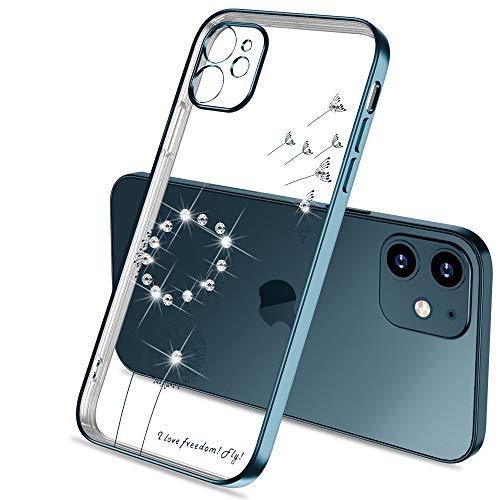 Emlivi Funda iPhone 12 Pro Max, funda iPhone 12 Pro Max Diamante Carcasa Ultra Delgada TPU Silicona Bumper iPhone 12 Pro Max Resistente a arañazos Bling Fundas para iPhone 12 Pro MaxNavy Azul