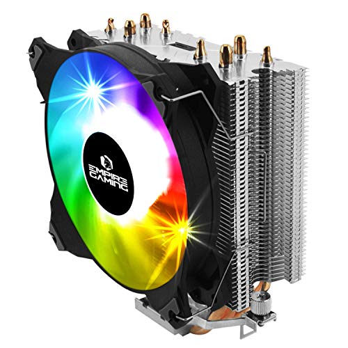 EMPIRE GAMING - Guardian S-V100 Disipador CPU para PC Gaming, Ventilador Aluminio PC CPU RGB Direccionable -4 Disipadores de Cobre de Procesador -Disipador de Calor Silencioso -Intel y AMD