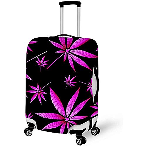 Equipaje Cubierta de Maleta Equipaje, Hoja de Cannabis Púrpura Alta Elasticidad Equipaje de Viaje Cubierta de Maleta Protector de Equipaje M