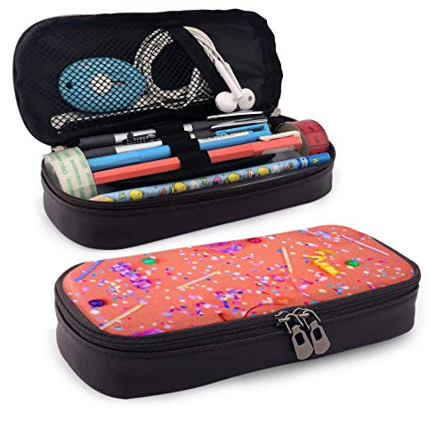 Estuche para lápices - Atributos de fiesta coloridos Serpentinas Cuernos de confeti Estuche para lápices de alta capacidad Organizador de papelería Estuche para maquillaje de viaje multifunción, Estu