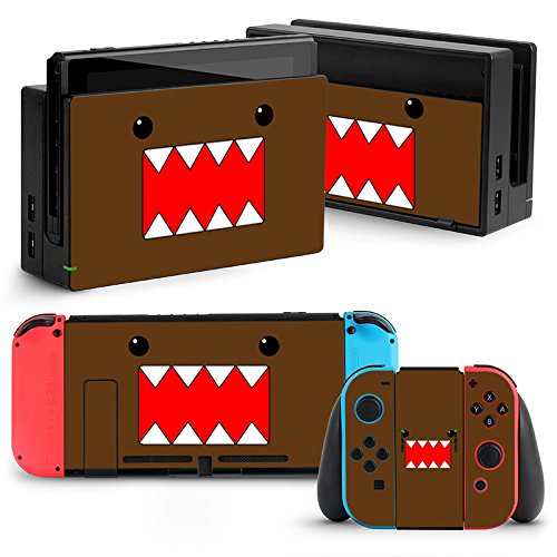 Etiqueta de la Etiqueta de la Piel de la Placa Frontal Stickers para Nintendo Switch 2Pcs Protector de la Pantalla (switch brown monster)