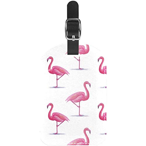 Etiquetas de Equipaje Flamingoes Etiquetas de Cuero para Maletas de Viaje 1 Paquete