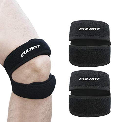 EULANT Soporte Rotuliano Ajustable 1 Par, Correa Protector Deportiva de Rodilla para Correr, Saltar, Bádminton, Baloncesto, Deportes al Aire Libre y Alivio del Dolor EULANT Soporte Rotuliano Ajustable 1 Par, Correa Protector Deportiva de Rodilla para Correr, Saltar, Bádminton, Baloncesto, Deportes al Aire Libre y Alivio del Dolor