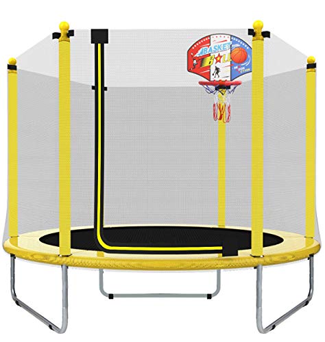 EUR POINT Trampolín para niños de 150 cm con recinto de Seguridad, resortes de Alta Resistencia de 36 Piezas - trampolín Ideal para el jardín para el Regalo de cumpleaños de los niños