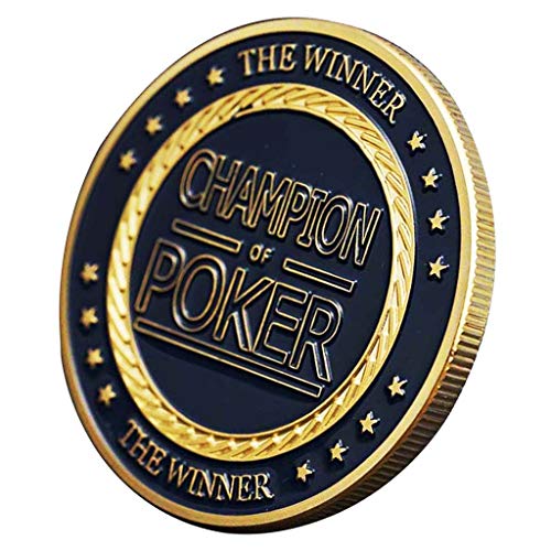 F Fityle Chips Casino Metal Challenge Moneda de Oro Accesorios de Póker - F