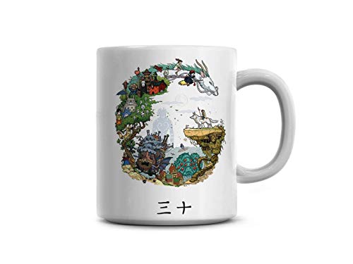 Famous Favourite Anime Characters From Ghibli Anime Studio Coffee Mug - 11Oz White Gift For Friend Fans Kids Children Girlfriend Boyfriend In Christmas Anniversary Wedding Day Valentine