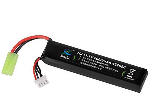 FancyWhoop 11.1V Batería Airsoft 2000mAh 30C Batería Recargable Hobby LiPo con Mini Conector Tamiya para Pistolas Airsoft Rifle Airsoft