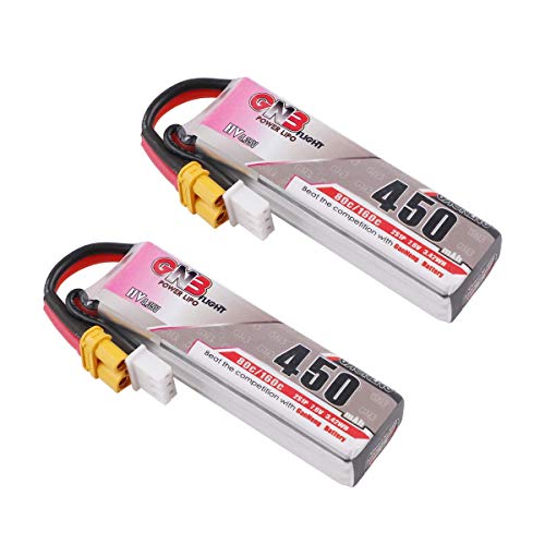 FancyWhoop 2pcs 450mAh 2S HV LiPo Batería 7.6V 80 / 160C Enchufe XT30 para Micro FPV Racing Drone Quadcopter