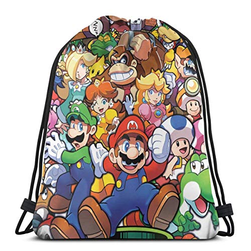 FASHIONDIY The Legend of Zelda Superhero Super Mario Smash Bros - Bolsa deportiva con cordón para gimnasio