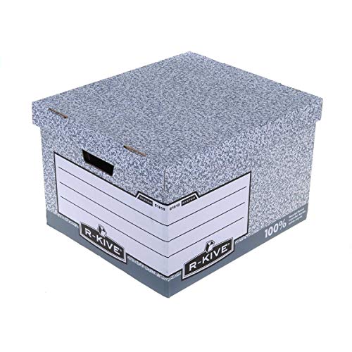 Fellowes Bankers Box System - Caja contenedora de archivos tamaño folio, 10 unidades, color gris