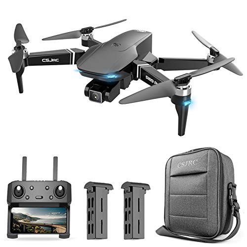 Festnight CSJ S189 Pro GPS Drone con cámara 4K Motor sin escobillas Quadcopter 5G WiFi FPV Cámara Dual Drone para Adultos Auto Follow/Return Surround Fly 25 Minutos de Vuelo