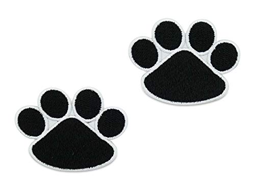 Finally Home Parche termoadhesivo con diseño de huellas de perro, color negro Finally Home Parche termoadhesivo con diseño de huellas de perro, color negro