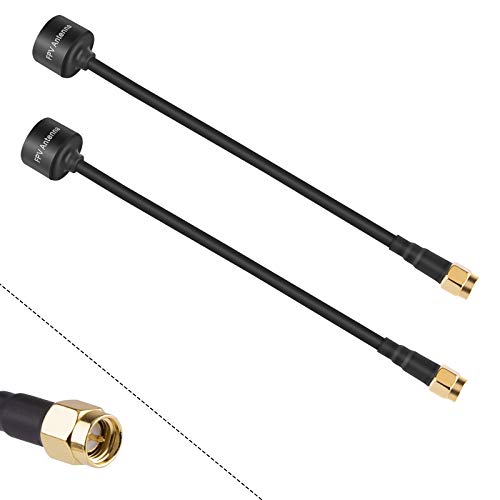 FPV Antenas 5.8G SMA macho RHCP Antena TX/RX para largo alcance para RC FPV Racing Drone Quadcopter Negro (2 piezas) FPV Antenas 5.8G SMA macho RHCP Antena TX/RX para largo alcance para RC FPV Racing Drone Quadcopter Negro (2 piezas)