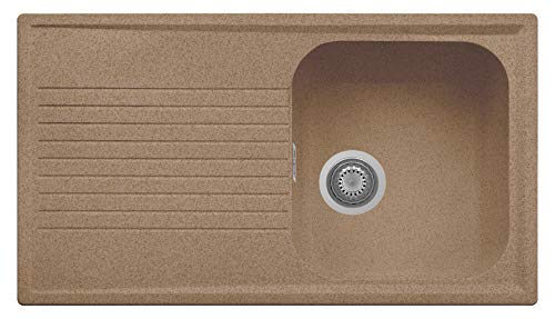Fregadero compuesto de cocina Plados a una cubeta más escurreplatos PL0861 color beige piedra Fregadero compuesto de cocina Plados a una cubeta más escurreplatos PL0861 color beige piedra
