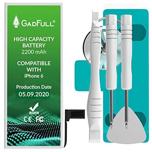 GadFull Batería de Alta Capacidad de reemplazo para iPhone 6 | 2020 Fecha de producción | Incluye Manual de reparación y Kit Profesional de Juego de Herramientas
