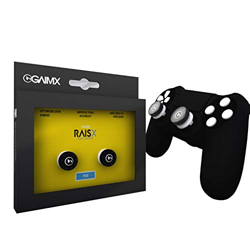 GAIMX RAISX PS4 Stick Control Ayuda de puntería/Diana - Optimizador de puntería - Accesorios de la Playstation 4 - Prolongación thumbstick con tapas de agarre intercambiables